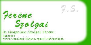 ferenc szolgai business card